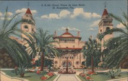 Ponce de Leon Hotel Court, Frog Fountain Postcard