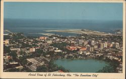 Aerial View of St. Petersburg, Mirror Lake & Tampa Bay Postcard