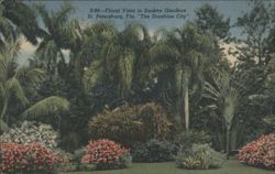 Floral Vista in Sunken Gardens, The Sunshine City Postcard