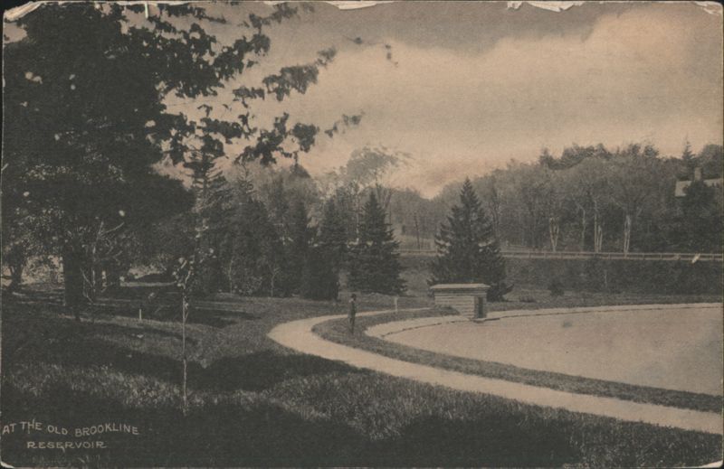 Old Brookline Reservoir, Path and Trees Massachusetts