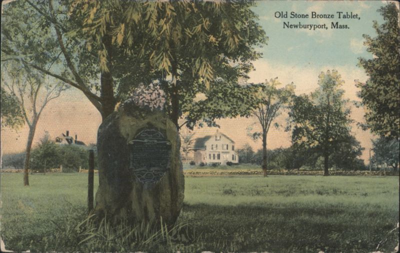 Old Stone Bronze Tablet, Newburyport Massachusetts