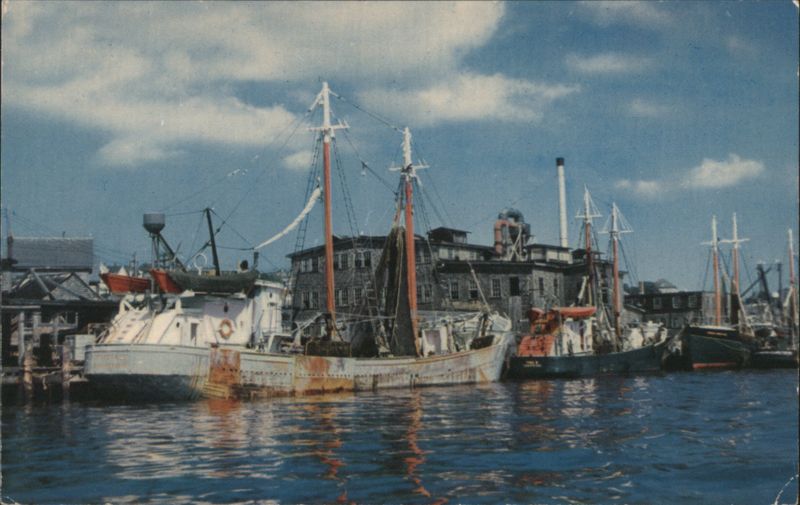 ONE OF NEW ENGLAND'S FAMOUS FISHING FLEETS AT HOME PORT Boston Massachusetts