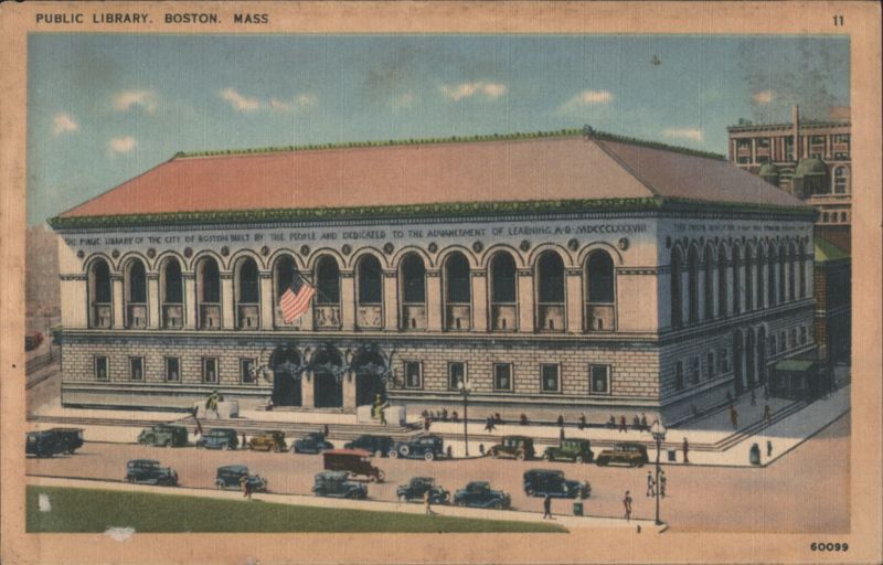 Boston Public Library, Italian Renaissance Style Massachusetts
