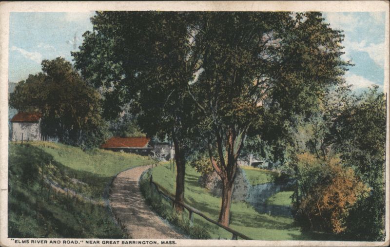 Elms River and Road, Great Barrington, Massachusetts
