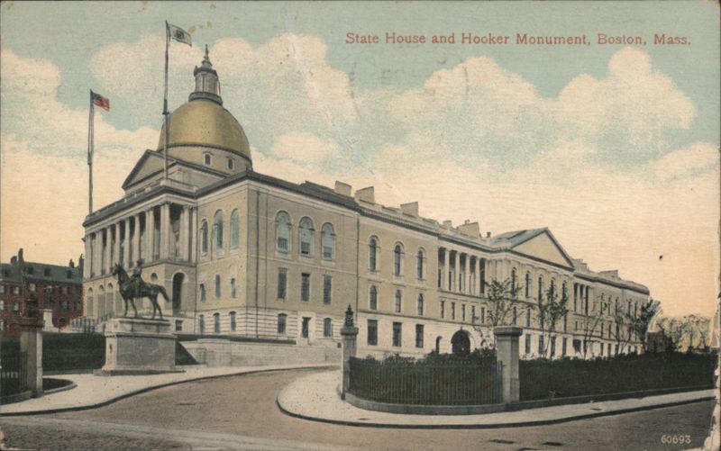 State House and Hooker Monument Boston Massachusetts