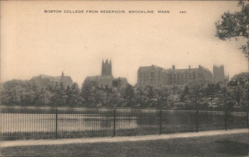 Boston College from Reservoir, Brookline Massachusetts