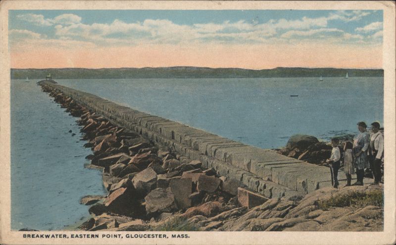 Breakwater, Eastern Point, Gloucester, Mass. Massachusetts