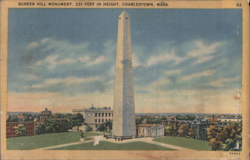 Bunker Hill Monument, 221 Feet in Height Charlestown Massachusetts