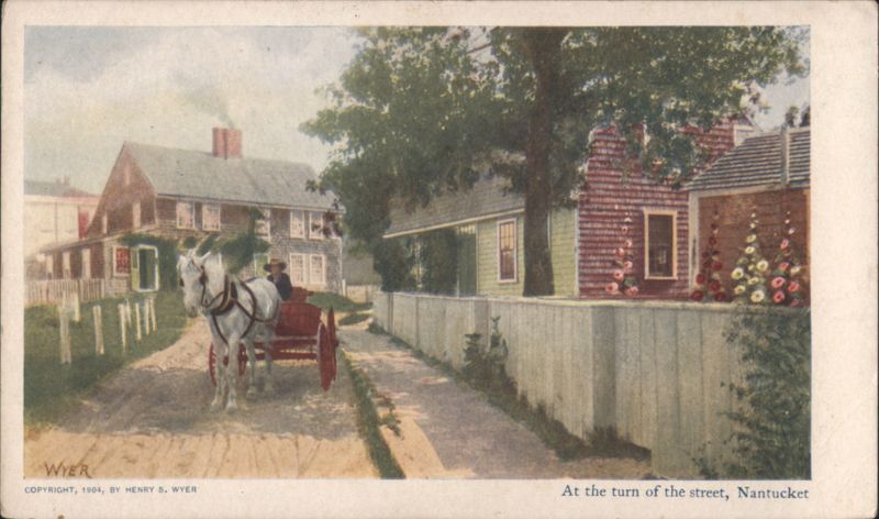 Horse-Drawn Carriage on Street, Nantucket Massachusetts