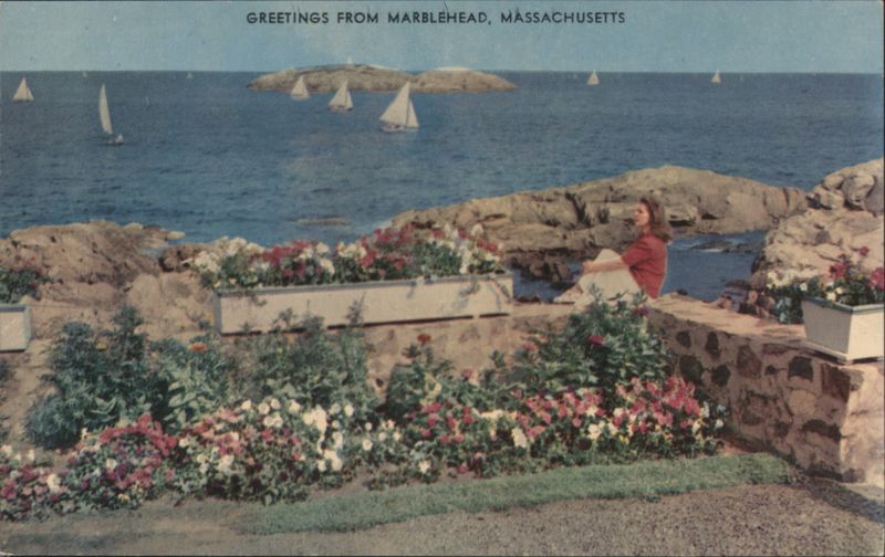 Marblehead, MA - Garden Splendor Looking Seaward Massachusetts