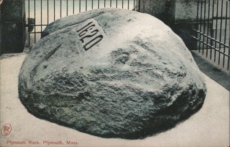 Plymouth Rock with 1620 Carving Massachusetts