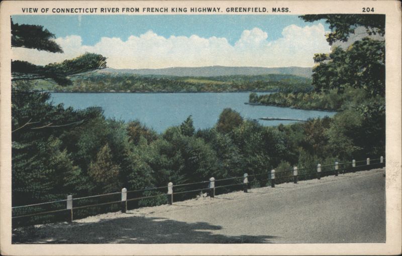 View of Connecticut River from French King Highway Greenfield Massachusetts