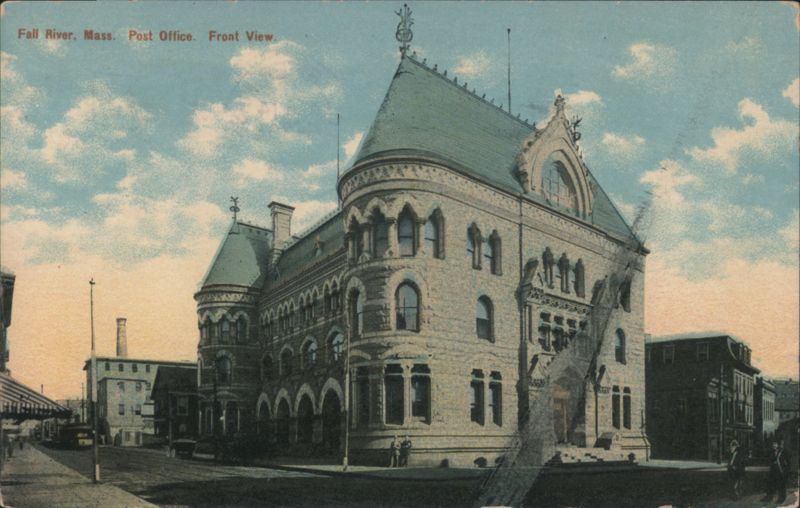 Fall River Post Office Front View Massachusetts