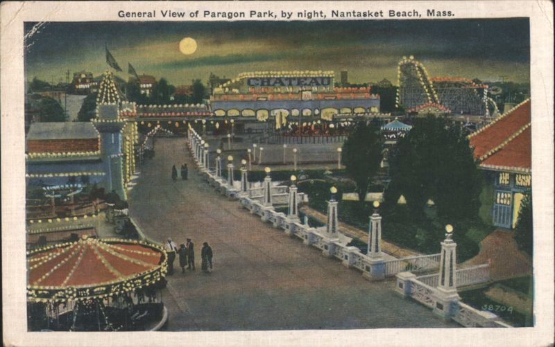 General View of Paragon Park, by night, Nantasket Beach, Mass. Massachusetts