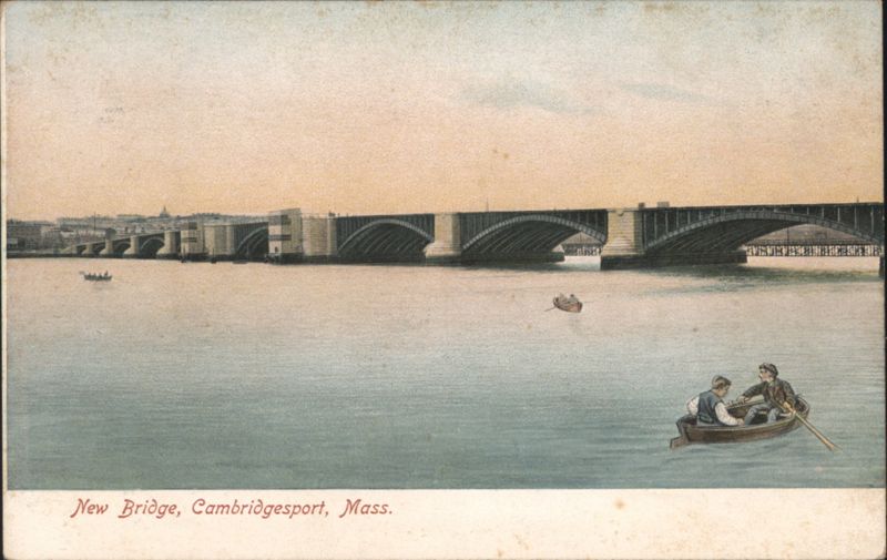 New Bridge, Cambridgeport, Mass. with Rowboats Massachusetts