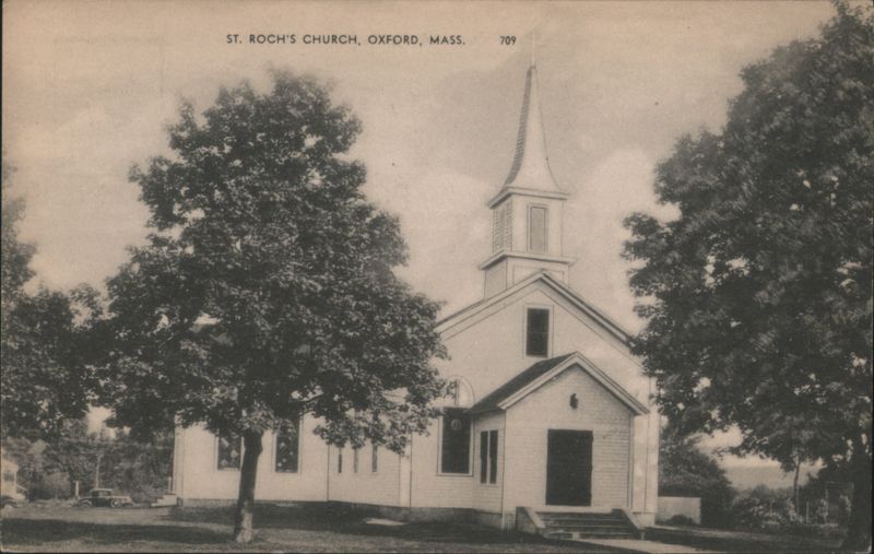 St. Roch's Church with Steeple Oxford Massachusetts