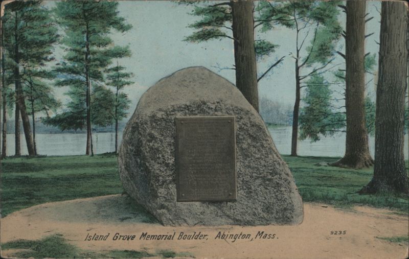 Island Grove Memorial Boulder, Abington, MA Massachusetts