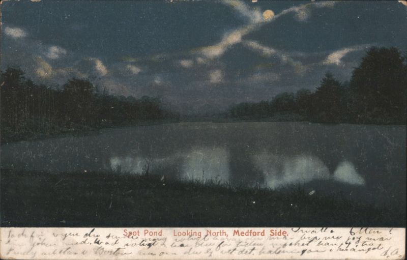Spot Pond, Moonlit Night, Medford Side Massachusetts