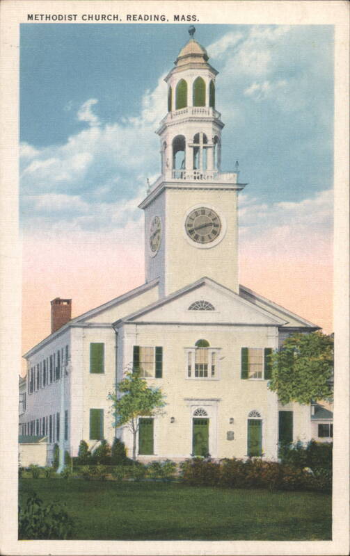Methodist Church with Clock Tower, Reading, MA Massachusetts