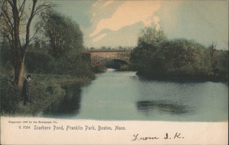 Scarboro Pond, Franklin Park with Stone Bridge Boston Massachusetts