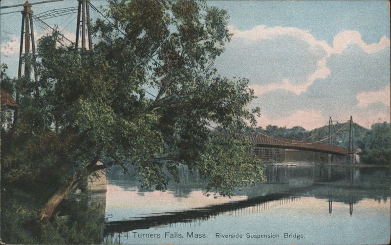 Riverside Suspension Bridge, Turners Falls, Mass. Massachusetts