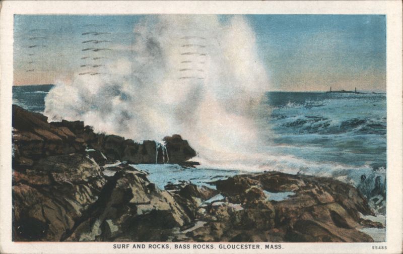 Surf and Rocks, Bass Rocks, Gloucester, MA Massachusetts