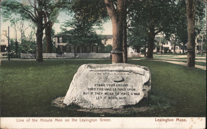Lexington Green Minute Men Monument, 'Stand Your Ground' Quote Massachusetts