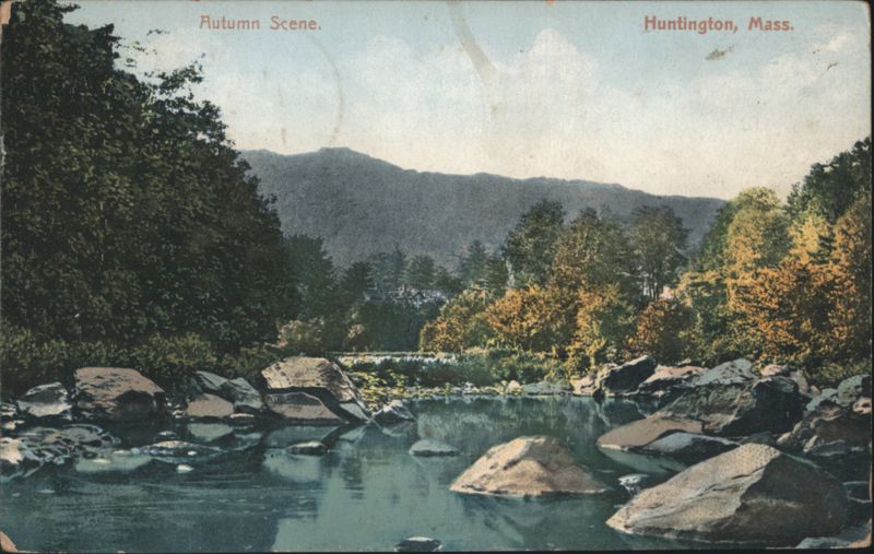 Autumn Scene, River & Mountains, Huntington Massachusetts