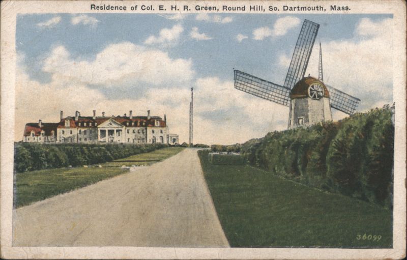 Col. E. H. R. Green Residence & Windmill, Round Hill South Dartmouth Massachusetts