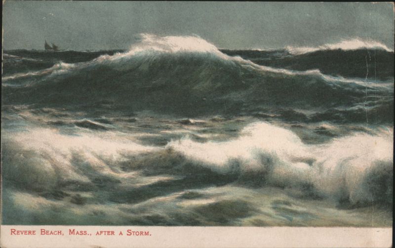 Revere Beach, Mass., After a Storm - Crashing Waves Massachusetts