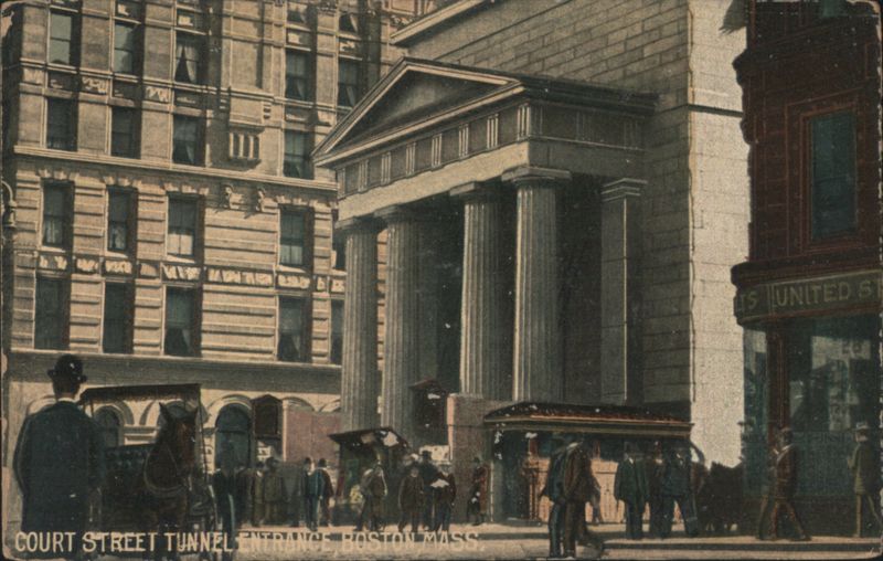 Court Street Tunnel Entrance, Large Columned Building Boston Massachusetts