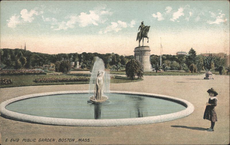 Boston Public Garden Fountain & George Washington Statue Massachusetts