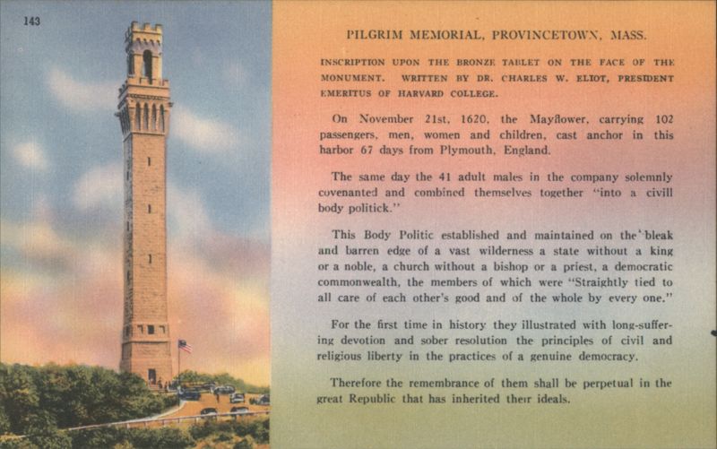 Pilgrim Memorial Monument & Bronze Tablet, Provincetown, MA Massachusetts
