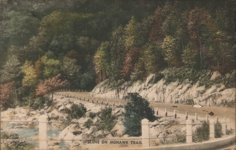 Scene on Mohawk Trail, Winding Road & Forest Massachusetts