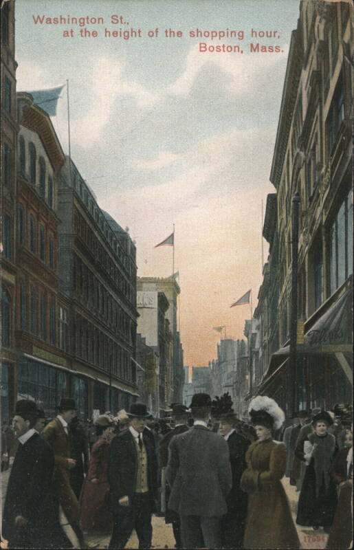 Washington St. at the height of the shopping hour Boston Massachusetts