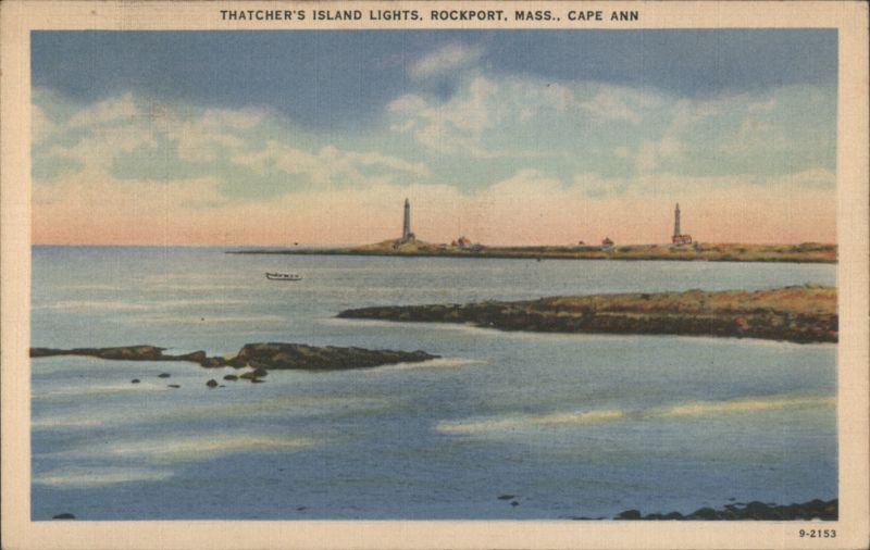 Thatcher's Island Lights, Rockport, Cape Ann, MA Massachusetts