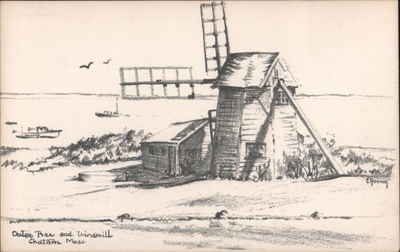 Outer Bar and Windmill, Chatham, MA Massachusetts L. Young
