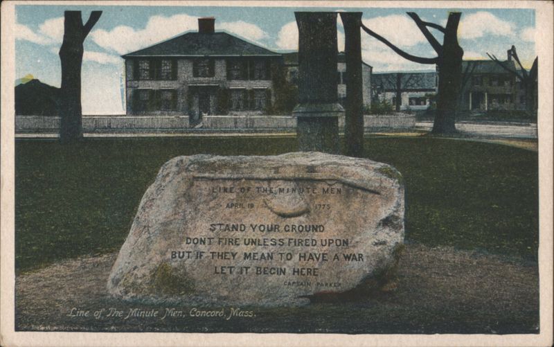 Minute Men Monument with Captain Parker Quote, Concord Massachusetts