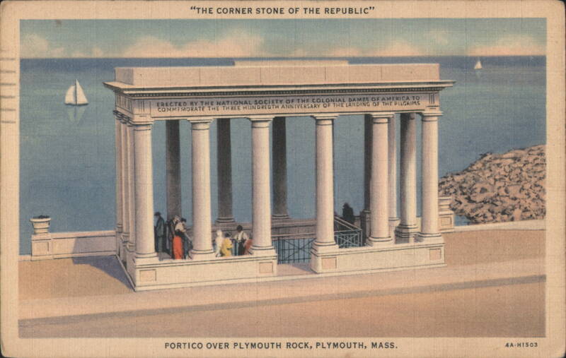 Portico Over Plymouth Rock, Plymouth, Mass. Massachusetts