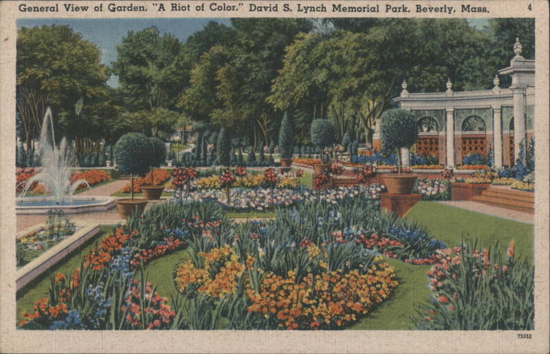 General View of Garden, A Riot of Color. David S. Lynch Memorial Park Beverly Massachusetts