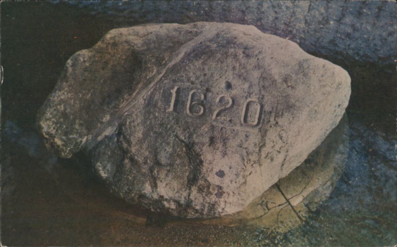 Historic Plymouth Rock, 1620 Carving Massachusetts