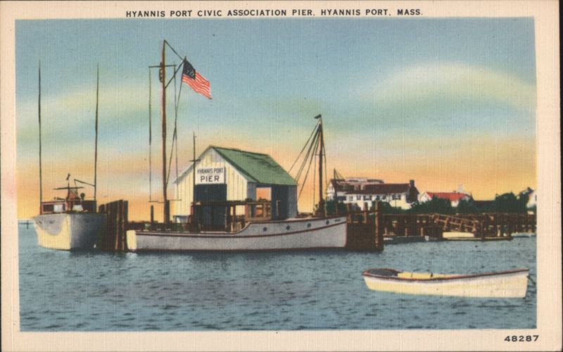 Hyannis Port Civic Association Pier with Boats Massachusetts