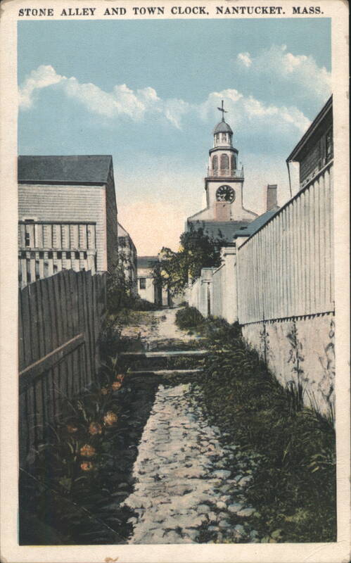 Stone Alley and Town Clock Nantucket Massachusetts