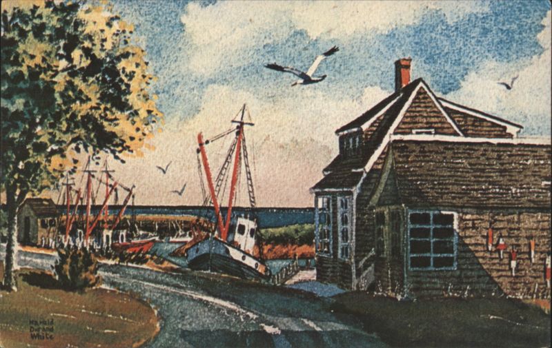 Rock Harbor, Orleans, MA - Cape Cod Watercolor Painting Massachusetts