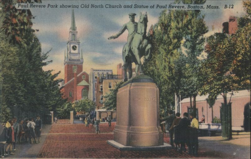 Paul Revere Park, Old North Church, Paul Revere Statue Boston Massachusetts