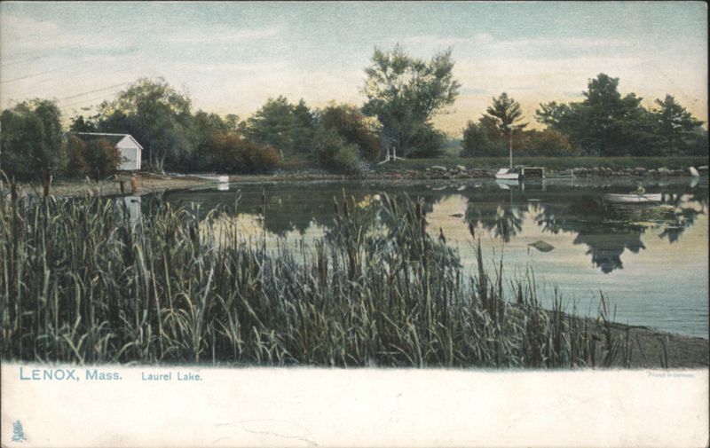 Laurel Lake with Boathouse & Boats Lenox Massachusetts