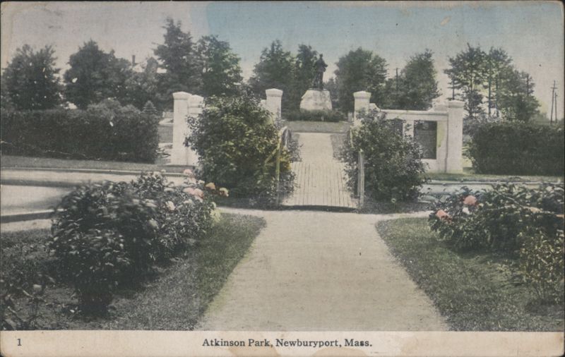 Atkinson Park Statue and Bridge, Newburyport MA Massachusetts