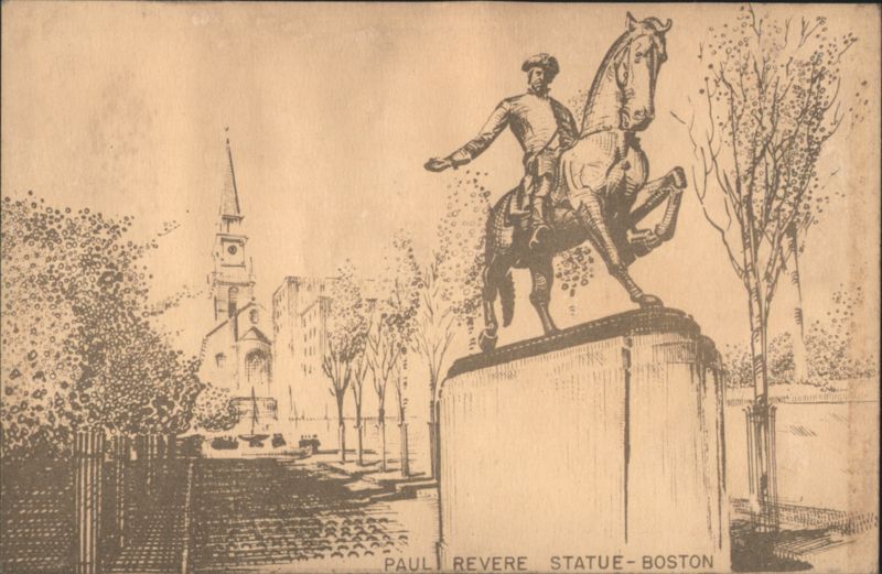 Paul Revere Statue, Old North Church Boston Massachusetts