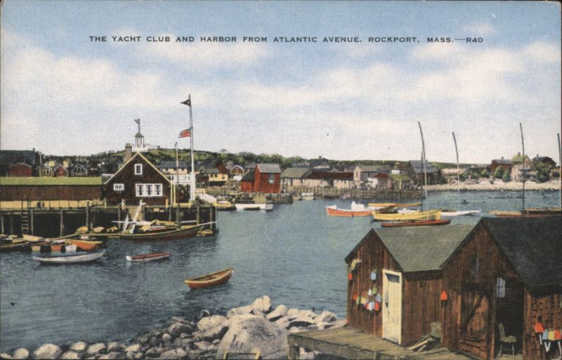 Yacht Club and Harbor from Atlantic Avenue Rockport Massachusetts