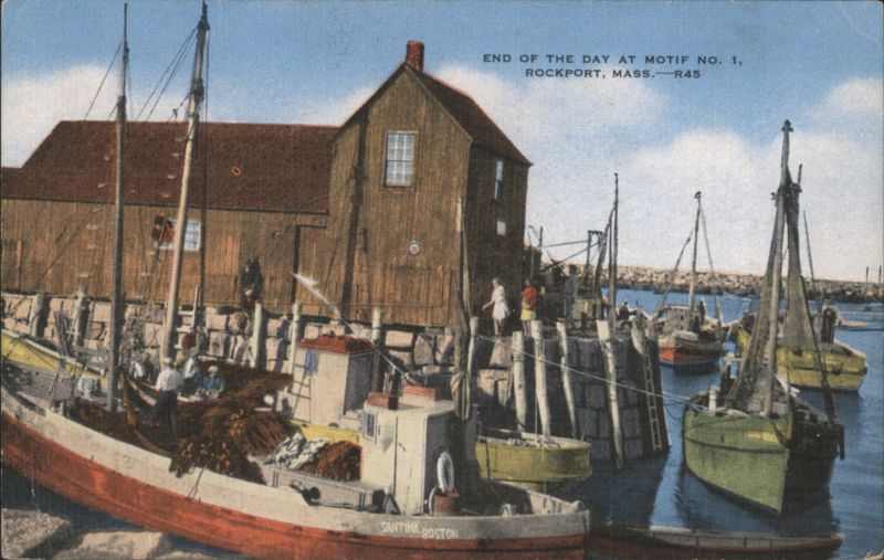 End of the Day at Motif No. 1, Rockport, Mass. Massachusetts